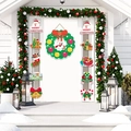 Set decorativo per porta di Natale con ghirlanda, Babbo Natale e albero per feste - Set Appendiporta Rotondo e Banner Natalizi