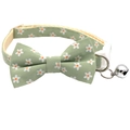 Adjustable green daisy floral pet collar with bowknot and bell for cats and small dogs - Bowknot Style / Green Small Sun Flower