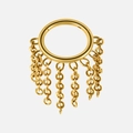 Golden stainless steel nose ring with layered hanging chain tassels and split hoop design - Style 2 / 1.2x8mm / Gold