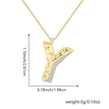 Hip hop style two-tone letter Y pendant necklace in gold and grey finish for women - Two-tone Y
