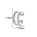 Silberne Retro-Doppelschicht-Ohrmanschette mit Zirkonia und 1,19 cm Größenangaben - Doppellagig Gedreht mit Steinen (2616-5# Silber)