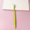 Detail of creative tulip gel pen with green stem and flower cap on pink background - 0.5mm Black Ink / Blue (Color Changing)