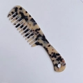 Acetate hair comb in stylish tortoise shell pattern featuring a wide-tooth design - With Handle / Light Leopard (With Handle)