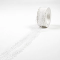 Delicate white lace ribbon roll with hollow floral patterns for wedding gift wrapping - S010 / 25mm*9m / White