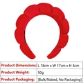 Thickened red sponge headband with wavy design and soft velvet texture for women - 8# Gold Velvet Large Red Headband