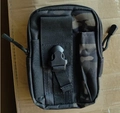 Tactical camouflage waist bag made of durable nylon with MOLLE system and buckle closure - Black Multicam