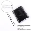 50-piece set of 6cm black U-shaped steel hairpins for hair styling and securing - 6cm U-Shaped-Bag Pack (50pcs) / Black