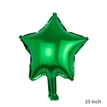 Green 10-inch star-shaped foil balloon with metallic finish for party decoration - 10 Inch Green Star