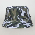 Outdoor camouflage bucket hat with adjustable sport drawstring and breathable metal eyelets - M (56-58cm) / White Green Camouflage
