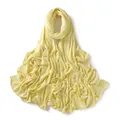 Detail of soft jersey cotton scarf in bright yellow with fine stitched edge finish - Bright Yellow (#29)