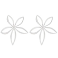 Silver minimalist cutout six-petal flower stud earrings with a smooth metallic finish - Silver Delicate Hollow Six Petal Flower Style (N-1147)