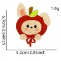 Cartoon red apple animal embroidery patch 6.7cm x 5.2cm size for clothing accessories - Size 8