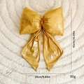 Golden metallic velvet Christmas bow decoration, 42x25cm large size for tree hanging - 28cm / Gold Metallic Bow