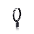 Unisex punk style black stainless steel hoop earring with cylindrical threaded pendant - Black Spring Ear Buckle