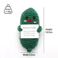 Handmade crochet positive pickle doll with encouragement card, 10.5cm height size - Olive Green Pickle Tail Down P