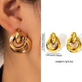 Gold Triple Interlocking Hoop Earrings ZJGE0743
