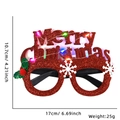 LED Merry Christmas glasses with red sequins and holly leaf for festive party outfits - Red Merry Christmas
