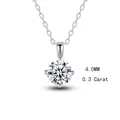 S925 sterling silver X-shaped four-prong 0.3 carat moissanite solitaire necklace - Four Prong Moissanite (FDDZ-072) / 4MM/0.3 Carat