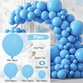 87pcs Matte Blue Latex Balloon Arch Kit with varying sizes for party decoration - 87Pcs Set / Blue