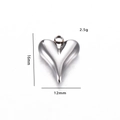 Polierter Edelstahl Herzanhänger für DIY-Schmuck in Silber, Größe 16mm mal 12mm - 16mm*12mm / Herz-1 Stahlfarbe