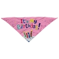 Pink pet birthday bandana with It's My Birthday print and cute cake graphic - Birthday Pink