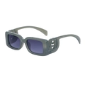 Retro square sunglasses featuring translucent grey-green frames and dark purple lenses - Shiny Lake Green Gradient Gray
