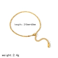 Minimalistische 18K goud roestvrijstalen armband met ronde bedeltjes en verstelbare ketting - Ronde Gesneden Enkelbandje (TA8030)