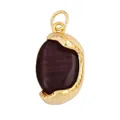 Copper mushroom pendant with North Star detail and purple gemstone in hammered gold finish - K325760-Gold Brown Gemstone