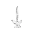 Silver butterfly nose ring variant featuring sparkling marquise cut zircon stones - Silver Butterfly Nose Ring (K-706)