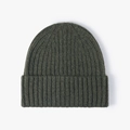Hochwertige warme Winter Strickmütze aus Wolle in der Farbe Dunkelolivgrün chic - Einheitsgröße / Armeegrün