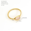 Bague irrégulière en acier inoxydable 316 plaqué or 14K avec quartz rose naturel - Style Vintage Occidental (ZR2246G) / Style 56 / Or
