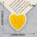 Yellow heart chenille patch with white border for clothing DIY accessories - Yellow Heart (Iron-on)