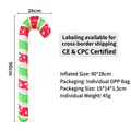 Inflatable Christmas candy cane decoration with red, green and white stripes, 90x28cm size - Candy Cane / Christmas Polka Dot