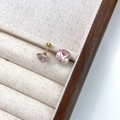 Sparkling pink cushion-cut crystal stud earrings with gold-plated titanium screw backs - Light Pink Cushion (10mm)