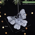 Sparkling transparent acrylic butterfly ornament with silver glitter for Christmas tree - Fine Powder Butterfly