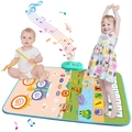 Kids musical play mat with drum kit and piano keys featuring two children playing - 5929-5 Wild Animal Style (Boxed)