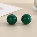 Deep green 16mm painted wooden beads with precision drilling for DIY jewelry making - Dark Green