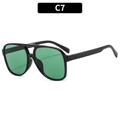 Occhiali da sole aviator retrò C7 con montatura nera e lenti verde scuro - Montatura Nera Lente Verde