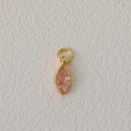 18K gold plated necklace pendant featuring a marquise cut pink zircon birthstone - June-Pink
