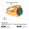 Size 7 Gold + Green Crushed Stone (Slim)