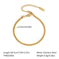 Detalle de una pulsera de cadena de eslabones de acero inoxidable dorado de 2,4 mm - Pulsera (YYB025058)