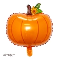 Orange pumpkin shaped aluminum foil balloon for party decoration measures 47 by 48 centimeters - Flower Pumpkin