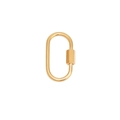 Polished gold oval screw lock connector for DIY jewelry necklaces and bracelets - Plain O-Shape / Gold