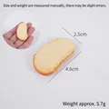 Miniature faux toast slice model with textured crust and soft yellow center for keychains - 4.6cm Bread Slice (No chain)