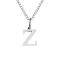 Minimalist silver stainless steel cable chain necklace featuring letter Z pendant - Letter Z / Steel Color