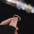 S925 sterling silver heart ring in gold finish with sparkling cubic zirconia accents - Heart White Zirconia Gold Color