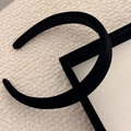 Classic black velvet padded headband with a high-top design and minimalist style - Black 2cm