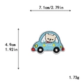 Toppa ricamata blu per auto cartone animato con orsetto e stella per abbigliamento DIY - Auto della Polizia GZ-2598