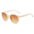 Lunettes de soleil rondes beiges pour enfants avec verres dégradés orange et UV - Monture Blanc Cassé / Verres Thé