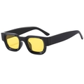 Y2K retro small frame sunglasses with black frame and bright yellow lenses - Shiny Black Yellow Lens C07